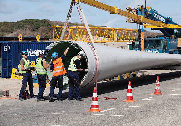 Turbina eólica de construção site - foto de acervo