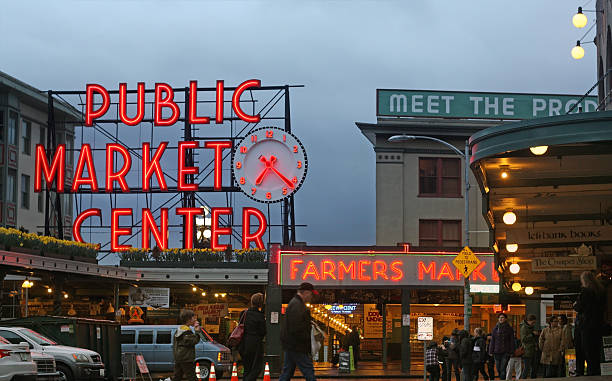 Pike Place Market, Seattle Washington, USA stock photo