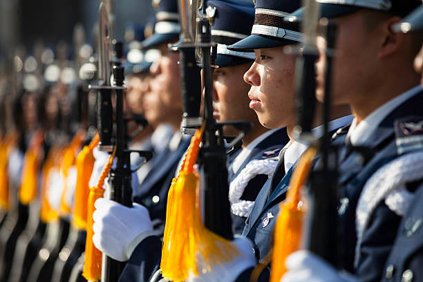 La Corée du Sud (République de Corée soldats Faire le salut militaire - Photo