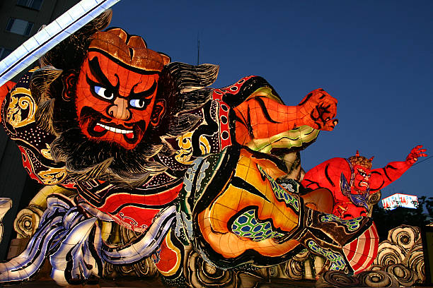 종이등 at nebuta, 아오모리현, 일본 - 아��오모리 현 뉴스 사진 이미지