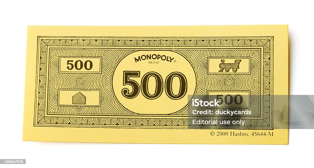 Monopólio dinheiro de 500 dólares americanos - Foto de stock de Banco Imobiliário royalty-free