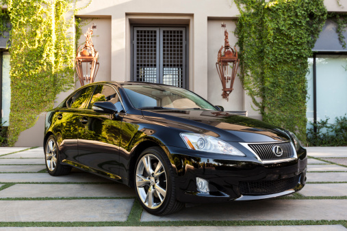 Scottsdale, United States - April 20, 2011: A photo of a black 2010 Lexus IS 350 Sedan, The IS series from Lexus is their entry level Luxury sedan.