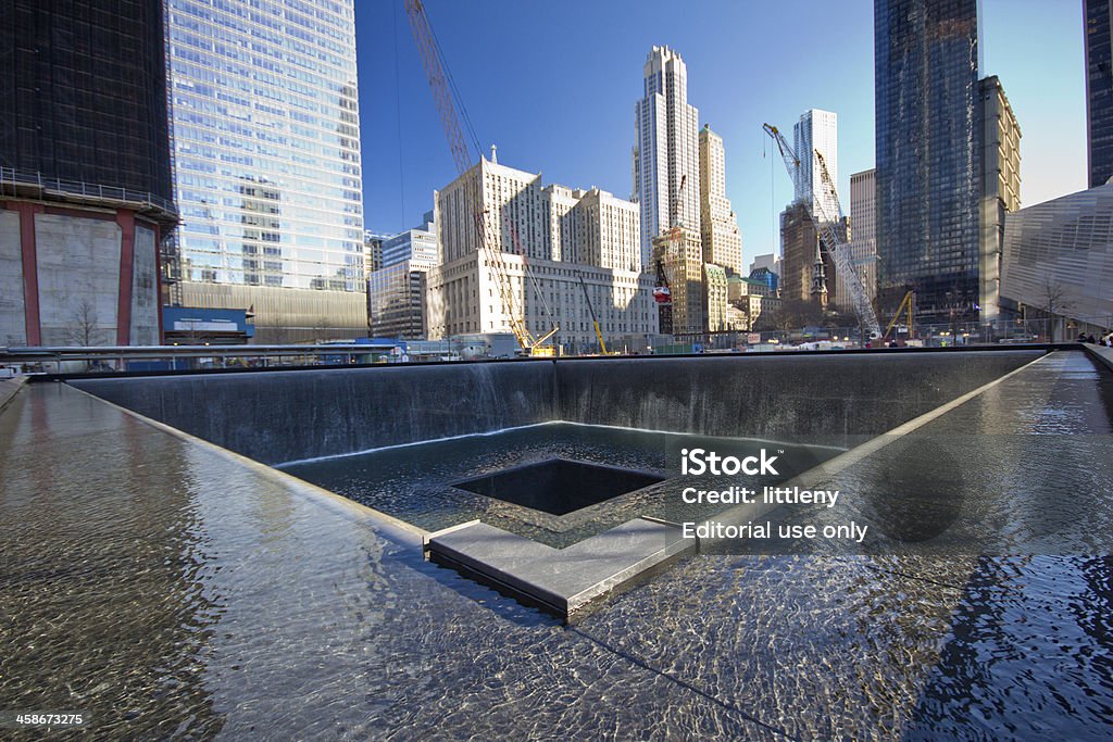 September 11th Memorial "New York City, New York USA - February 3, 2012: NYC's 9/11 Memorial at World Trade Center Ground Zero seen on Feb. 3, 2012. The memorial was dedicated on the 10th anniversary of the Sept. 11, 2001 attacks." 911 Remembrance Stock Photo