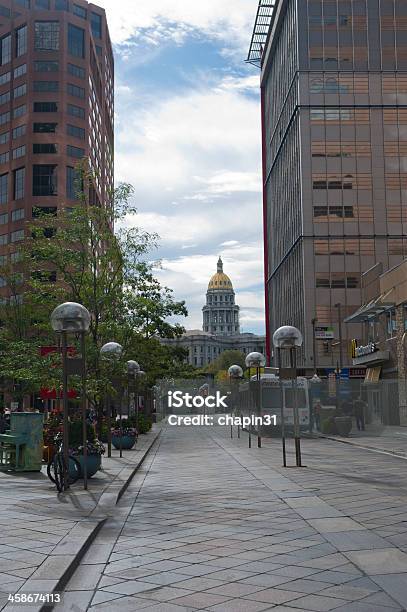 Colorado Capitol And Denver Downton Plaza Stock Photo - Download Image Now - Architectural Dome, Architecture, Building Exterior