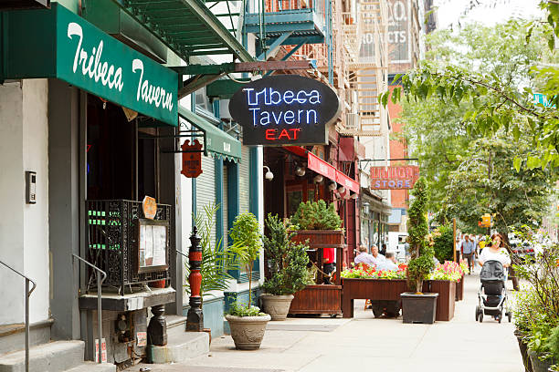 Historic buildings in a street of the Meatpacking district in Chelsea, west side of Manhattan Island, New York City