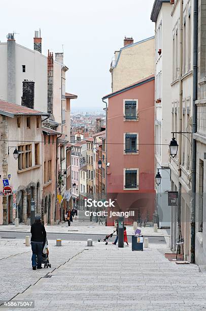 Street In Old Quarter Of Lyon Stock Photo - Download Image Now - City, City Life, City Street