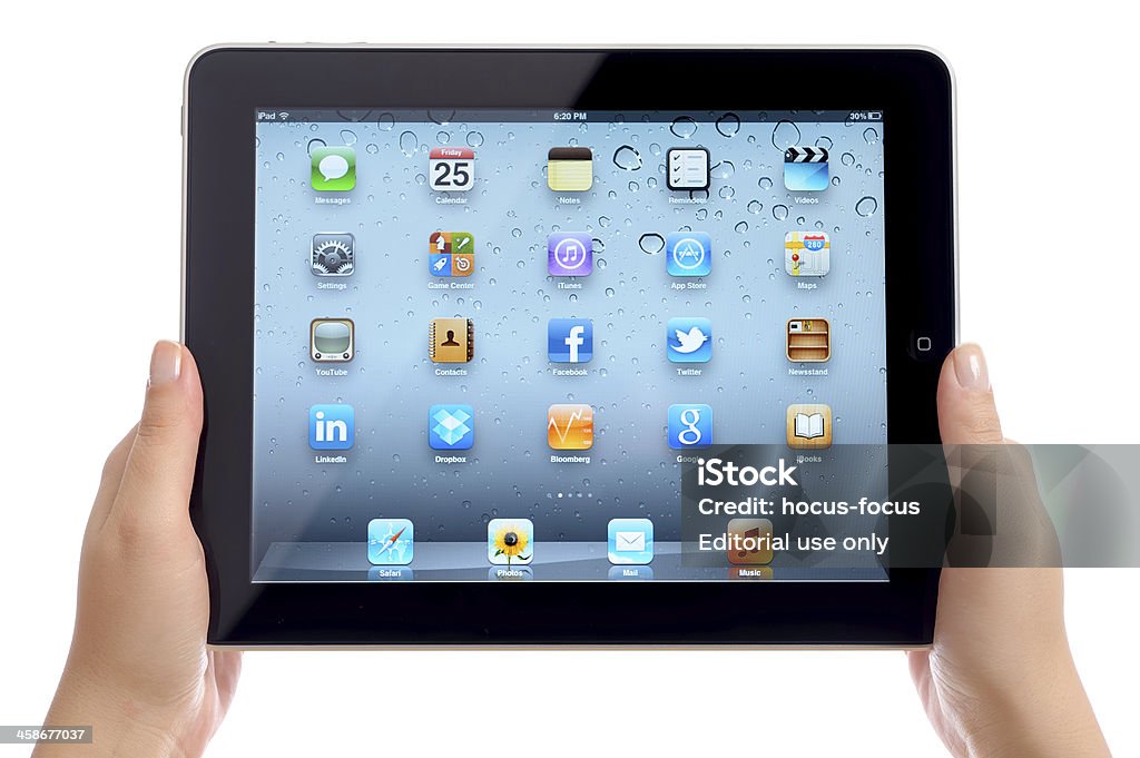 Retención para iOS de Apple iPad 5 - Foto de stock de Aplicación para móviles libre de derechos