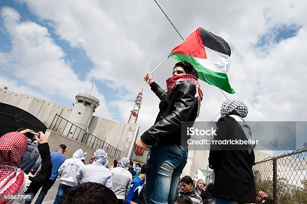 Palestinian Demonstration Stock Photo - Download Image Now - Adult, Bethlehem - West Bank, Boundary