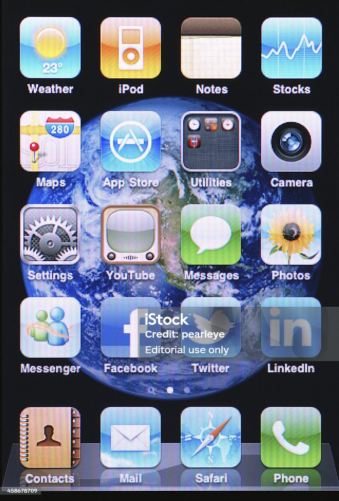 Iphone ホーム画面&アプリケーション - GUIのロイヤリティフリーストックフォト