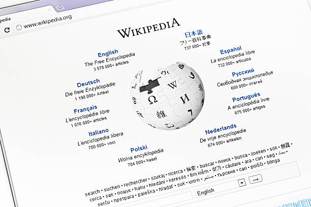 Start web page of Wikipedia Kyiv, Ukraine - March 14, 2011: Start web page of Wikipedia in browser window with Wikipedia internet address. Wikipedia is a free encyclopedia that anyone can edit. Wikipedia is a multilingual, web-based, free-content encyclopedia project based on an openly editable model.The one of the biggest encyclopedia in the internet. wikipedia stock pictures, royalty-free photos & images