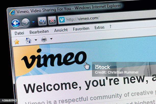 Vimeo Macro Shot Of Real Monitor Screen Stock Photo - Download Image Now - .com, Backgrounds, Black Background