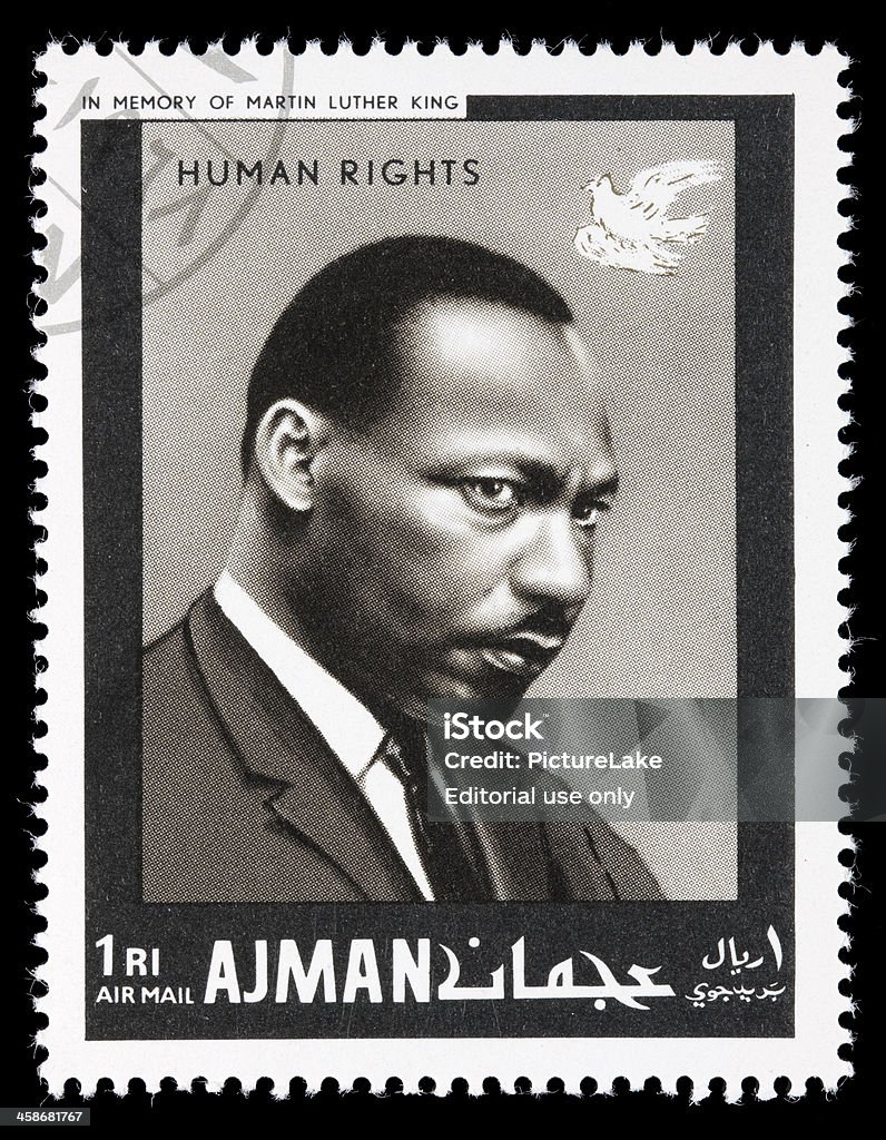 アジマーンマーティン・ルーサー・キングの郵便切手 - マーティン・ルーサー・キング牧師のロイヤリティフリーストックフォト