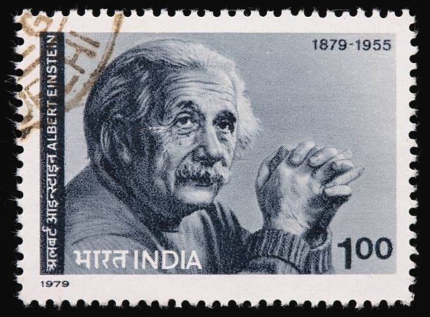 인도 아인슈타인 우표 - 알베르트 아인슈타인 뉴스 사진 이미지