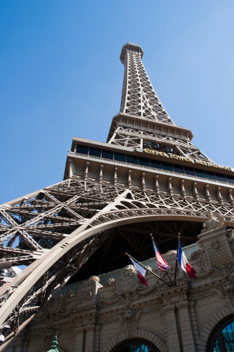 Las Vegas, Nevada, USA - March 9, 2009: Eiffel Tower replica at the Paris hotel and casino in Las Vegas