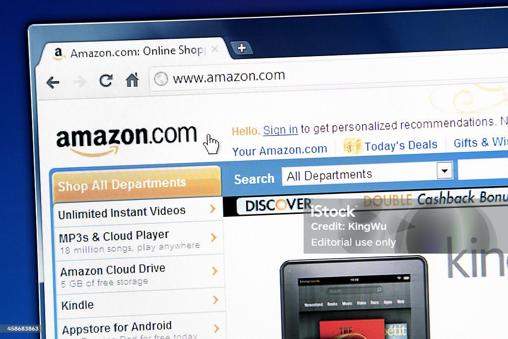 Amazon page Web sur le navigateur - Photo de Commerce libre de droits