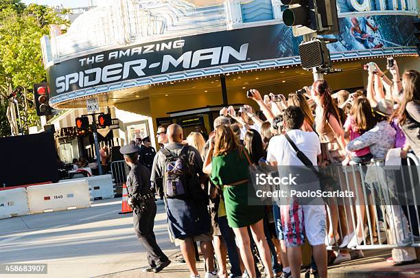 Fans Taking Photos At The Amazing Spiderman Movie Premiere Stock Photo - Download Image Now