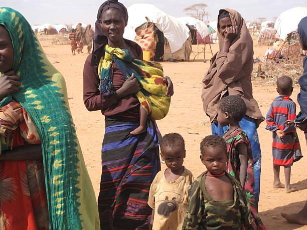 Dadaab Refugee Camp in Somalia stock photo