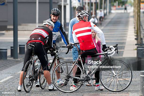 Riders Are Relaxing Before A Bike Ride Stock Photo - Download Image Now - Active Lifestyle, Adult, After Work