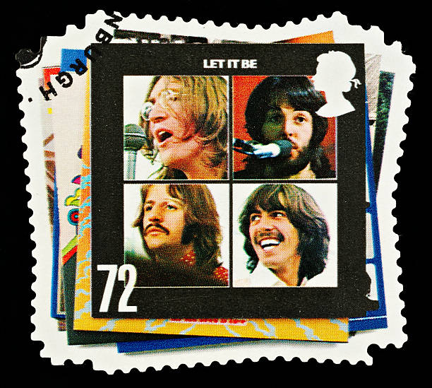 beatles pop-briefmarke - old fashioned collection correspondence history stock-fotos und bilder