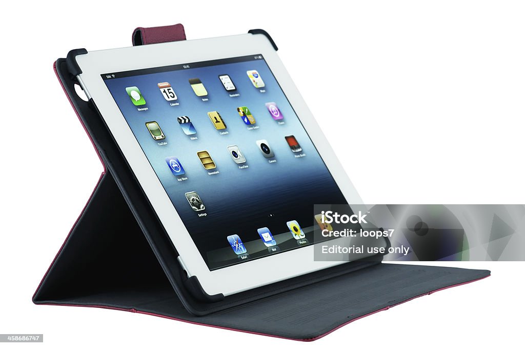 Apple iPad-traçado de recorte para a tela - Royalty-free Aplicação móvel Foto de stock