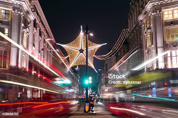 Christmas Lights Oxford Circus London Stockfoto und mehr Bilder von Ampel - Ampel, Anzahl von Menschen, Architektur