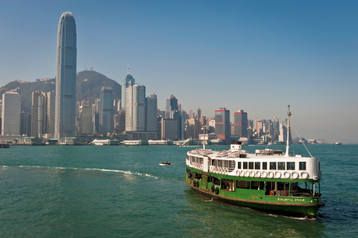 Passenger cruise ship on Hong Kong sea