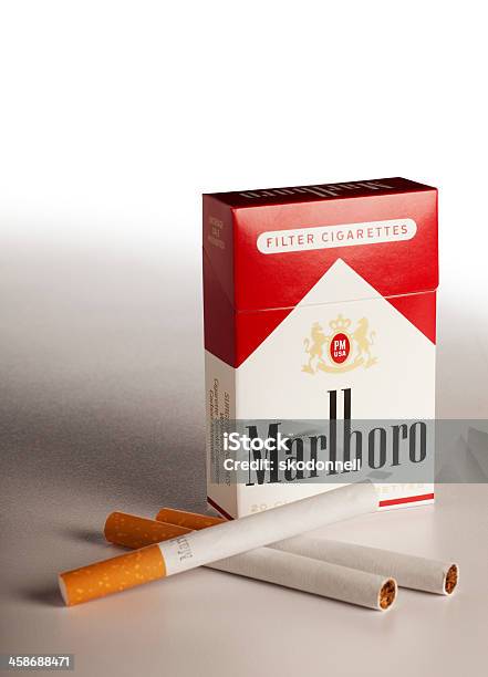 Marlboro Cigarettes Stock Photo - Download Image Now - Cigarette Pack, Addiction, Altria Group