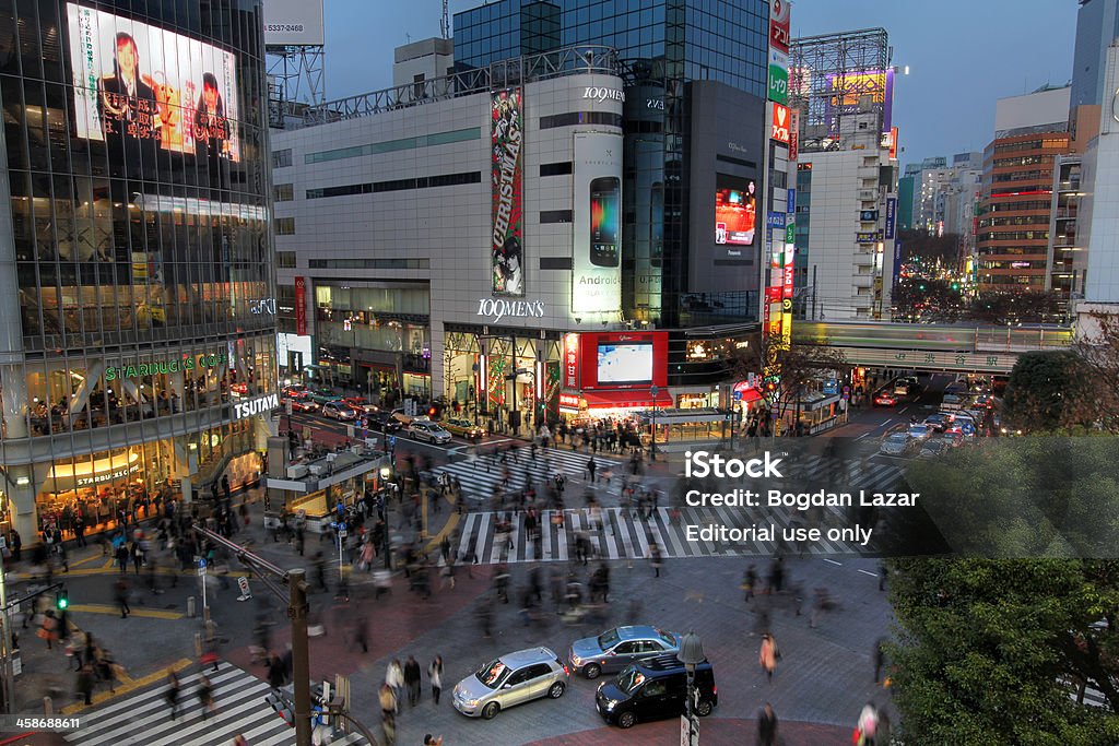 Shibuya przejście, Tokio, Japonia - Zbiór zdjęć royalty-free (Architektura)