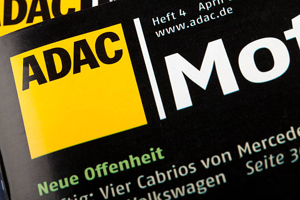 ADAC Magazine Budapest, Hungary - May 28, 2011: Part of the cover of the ADAC magazine. The ADAC (Allgemeiner Deutscher Automobil-Club e.V.) is a German automobile club. Members can receive its magazine, called Motorwelt. adac stock pictures, royalty-free photos & images