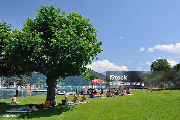 Waterfront Park Nel Spiez - Fotografie stock e altre immagini di Acqua - Acqua, Adulto, Albero