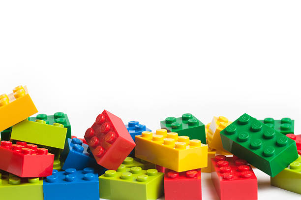 Lego blocks with copy space "Ski, Norway - March 26, 2012: Lego blocks with copy space. The Lego toys were originally designed in the 1940s in Denmark and have achieved an international appeal." lego stock pictures, royalty-free photos & images