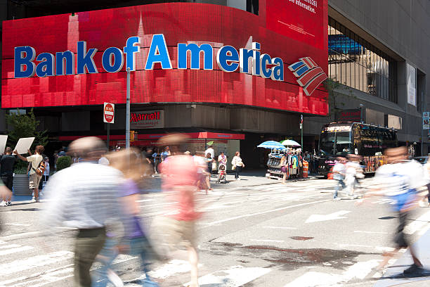 bank of america - editorial manhattan horizontal outdoors fotografías e imágenes de stock