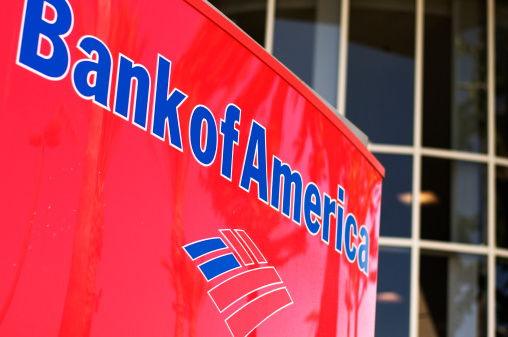 La Jolla, USA- September 16, 2011: Bank of America Sign outside the branch at La Jolla Village Square.
