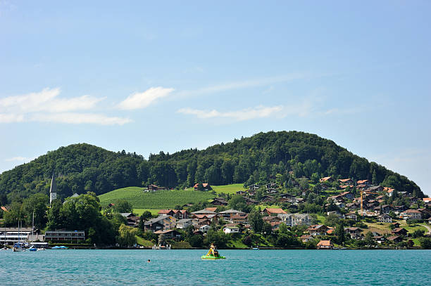 lago di thun - switzerland lake thun people spiez foto e immagini stock