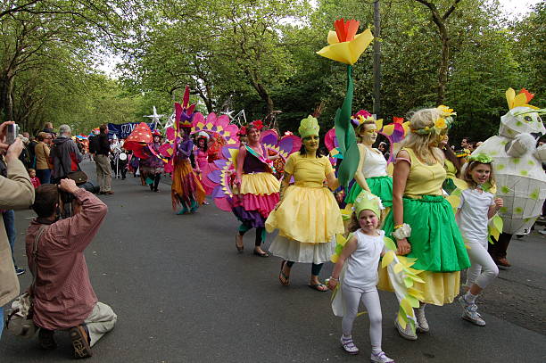 Carnival parade, west end festival, Glasgow stock photo