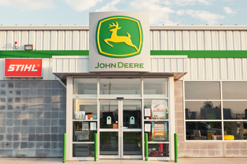 Halifax, Nova Scotia, Canada - July 5, 2011: John Deere retail store in Bayers Lake Industrial Park.  Founded in 1837, Deere &amp; Company employs approximately 50,000 people in 27 countries worldwide.