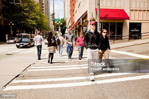 Streets Of Seattle Stock Photo - Download Image Now - Activity, Adult, City