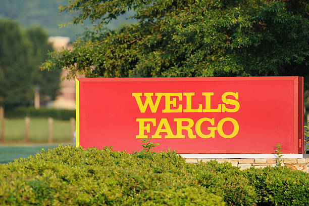 Wells Fargo sign stock photo