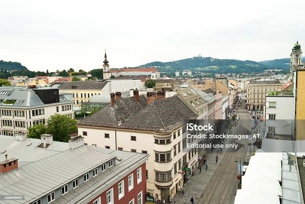 Panoramablick über den Dächern von Linz während Art Festival - Lizenzfrei 2011 Stock-Foto