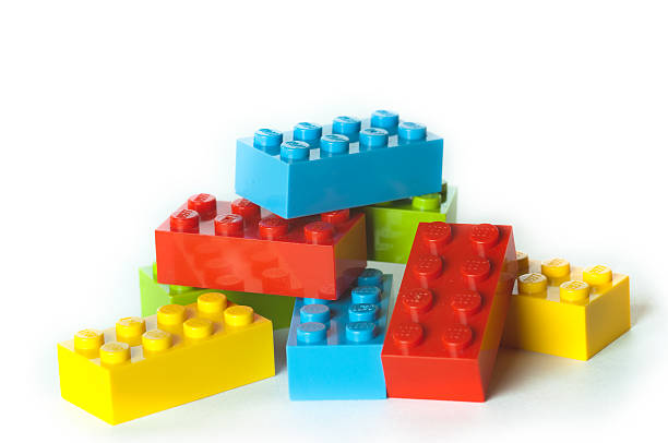 blocos de lego - block blue brick building activity imagens e fotografias de stock