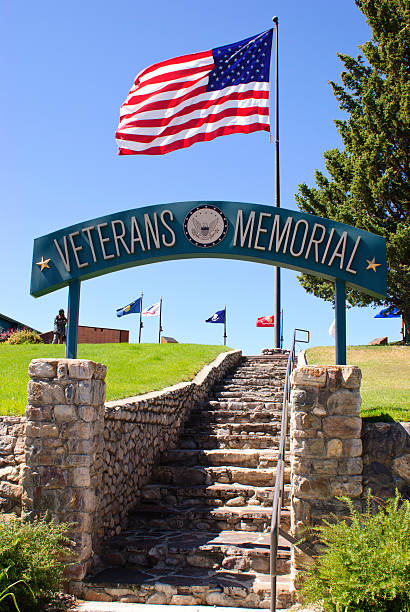 Veterans Memorial, Ennis, Montana stock photo