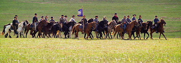 cavalaria da confederação no vale de shenandoah, virgínia - confederate soldier imagens e fotografias de stock