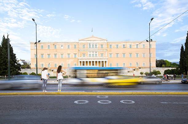 vida em atenas - syntagma square - fotografias e filmes do acervo