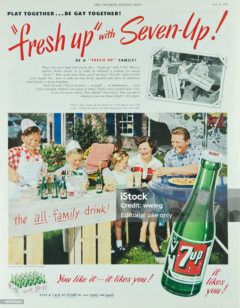 1951 Seven Up ad - 로열티 프리 잡지 스톡 사진