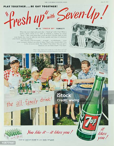 1951 Seven Up Ad 잡지에 대한 스톡 사진 및 기타 이미지 - 잡지, 고풍스런, 마실 것
