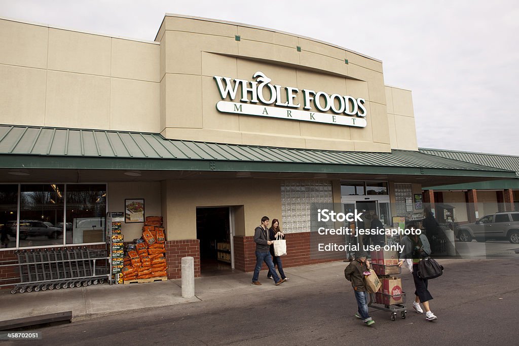 Organic Grocery Whole Foods Raleigh, NC - January 16, 2011. Shoppers at Whole Foods, the leading organic grocery store chain in North America. Specialty items, such as organic fruits & vegetables, free range meats, vegan and gluten-free foods are offered. Concepts Stock Photo