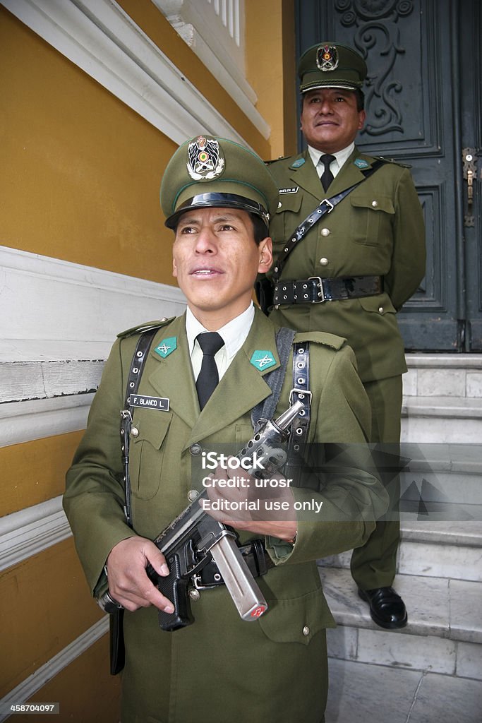 Präsidentenpalast Guards Palacio Quemado La Paz - Lizenzfrei Bauwerk Stock-Foto