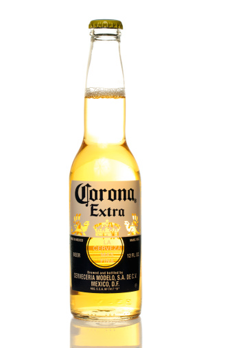 Foster City, California, USA- July 07, 2011: A 12oz bottle of Corona Extra Beer. Corona is an Imported Beer from Mexico