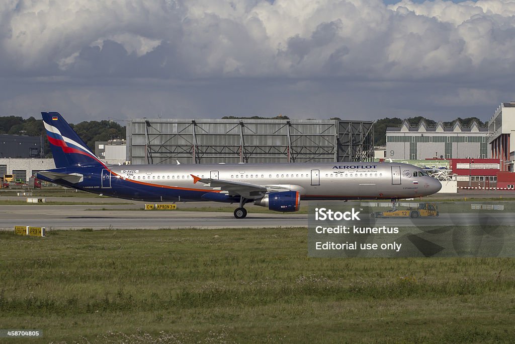 Aeroflot Airbus A321 "Hamburg, Germany - September 16, 2013: A Brand new Airbus A321 for Russian Airline Aeroflot being towed on the Airbus Plant in Hamburg Finkenwerder" Aeroflot Stock Photo