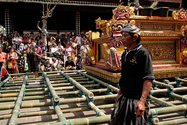 Cremation ceremony in Ubud, Bali stock photo